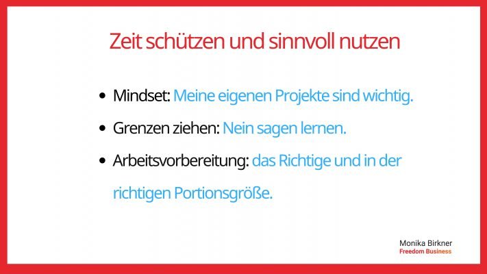 Monika Birkner Zeit schützen und sinnvoll nutzen Monika Birkner Zeit schützen und sinnvoll nutzen