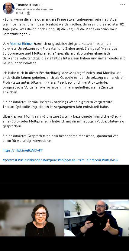 Thomas Kilian und Monika Birkner im Wunschkunden Podcast 2022 mit Einfuehrungskommentar